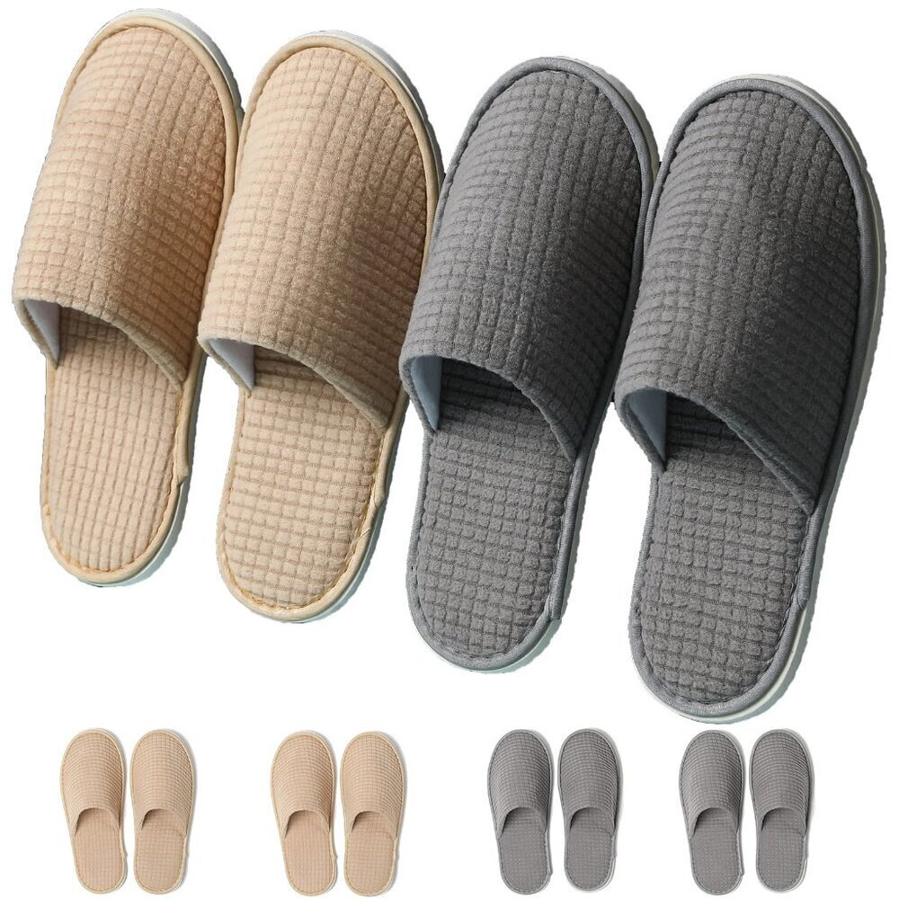 6 Pair Reusable Washable Spa Slippers Unisex Hotel Travel Wedding